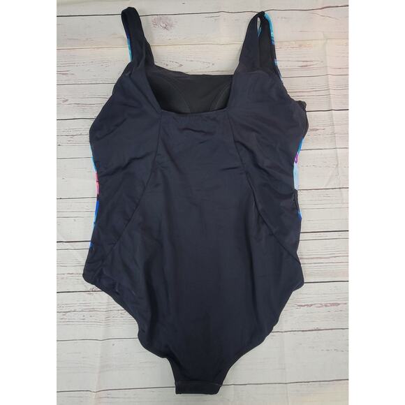 Fullfitall Black Floral One Piece Swimsuit - Size 24 - Picture 2 of 5